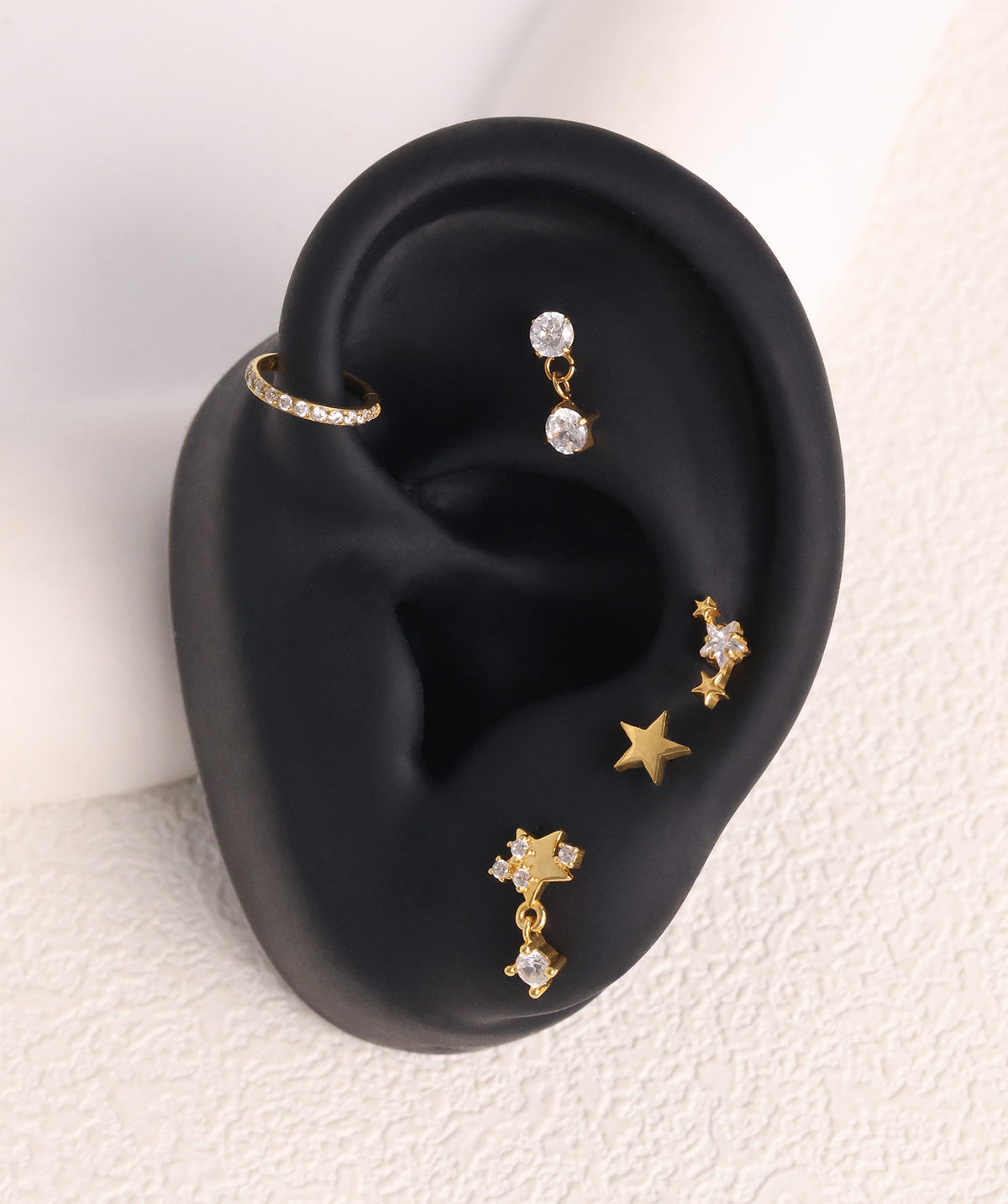 Titanium Gem Flatback Drop - Titanium - Helix, Upper Lobe, Flat - Oumo Jewelry
