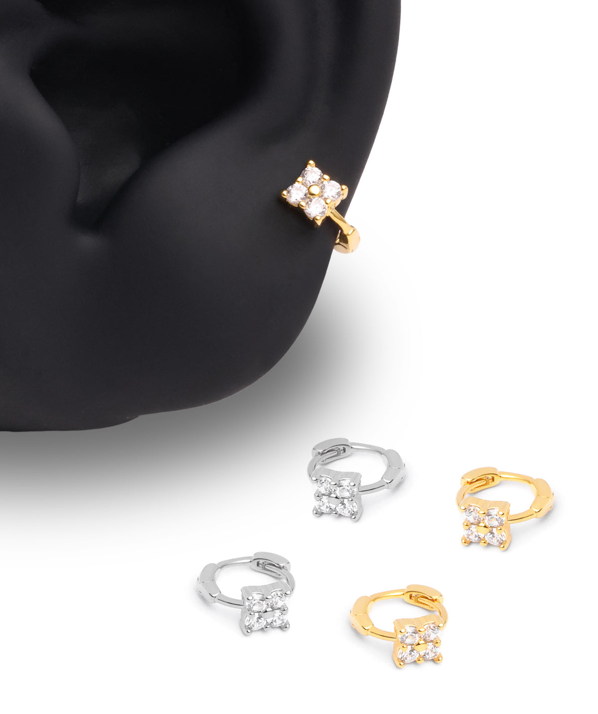 Mini Flower Helix Hoop - Brass - Helix - Oumo Jewelry
