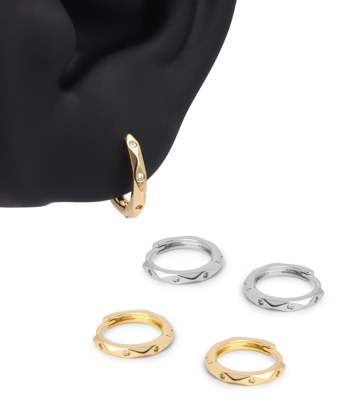 Geometric Rhombus Hoop - Brass - Lobe - Oumo Jewelry