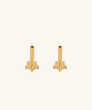 Star Internal Threaded Flat Back Post (Titanium) - OumoJewelry