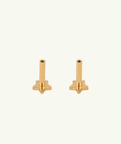 Star Internal Threaded Flat Back Post (Titanium)