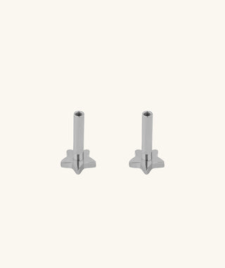 Star Internal Threaded Flat Back Post (Titanium) - OumoJewelry