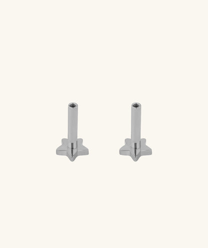 Star Internal Threaded Flat Back Post (Titanium)