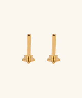 Star Internal Threaded Flat Back Post (Titanium) - OumoJewelry