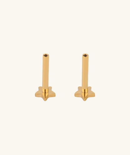 Star Internal Threaded Flat Back Post (Titanium)