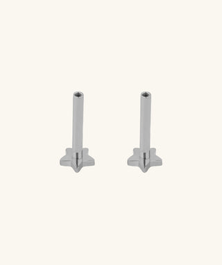 Star Internal Threaded Flat Back Post (Titanium) - OumoJewelry