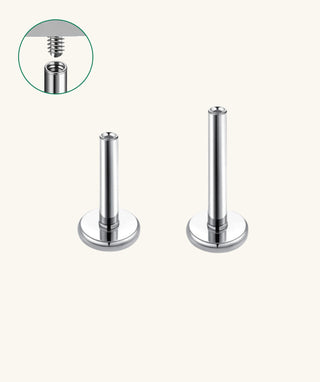 Internal Threaded Flat Back Post (Stainless Steel) - OumoJewelry