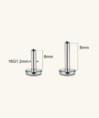 Internal Threaded Flat Back Post (Titanium) - OumoJewelry