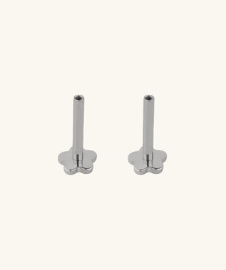 Flower Internal Threaded Flat Back Post (Titanium) - OumoJewelry