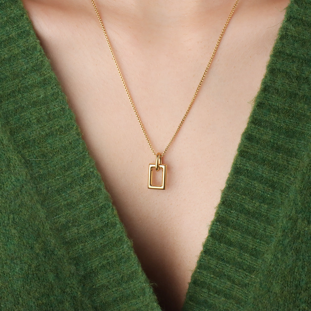 Rectangular Necklace - OhmoJewelry