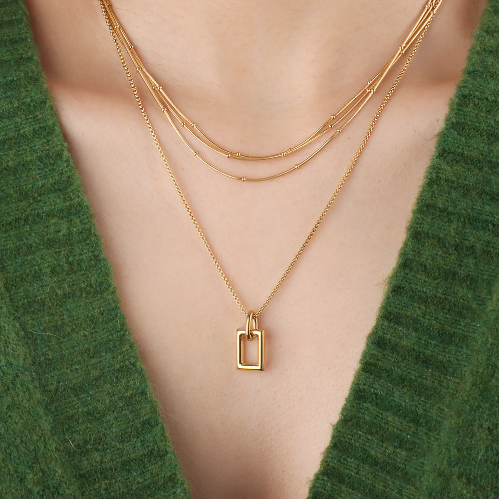 Rectangular Necklace - OhmoJewelry