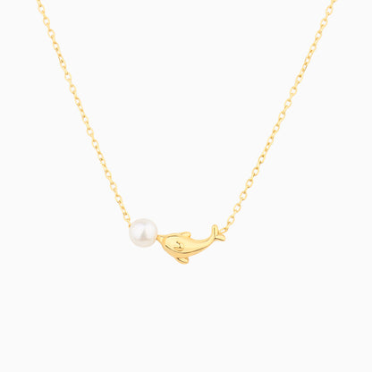 Dolphin Play Pearl Necklace - OhmoJewelry