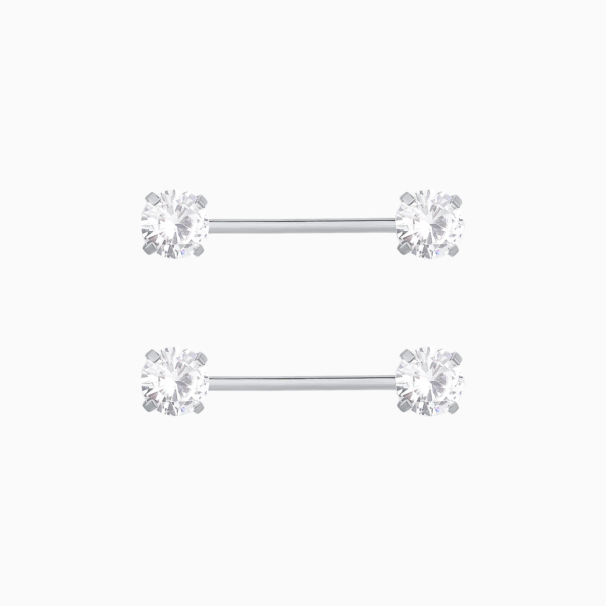 Basic Gem Nipple Rings - Stainless Steel - Oumo Jewelry