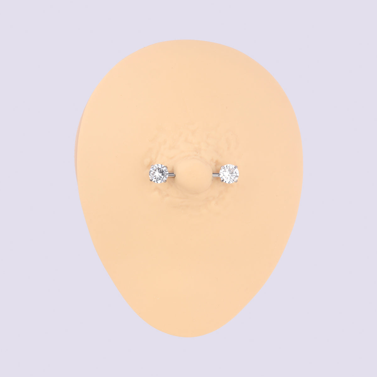 Basic Gem Nipple Rings - Stainless Steel - Oumo Jewelry