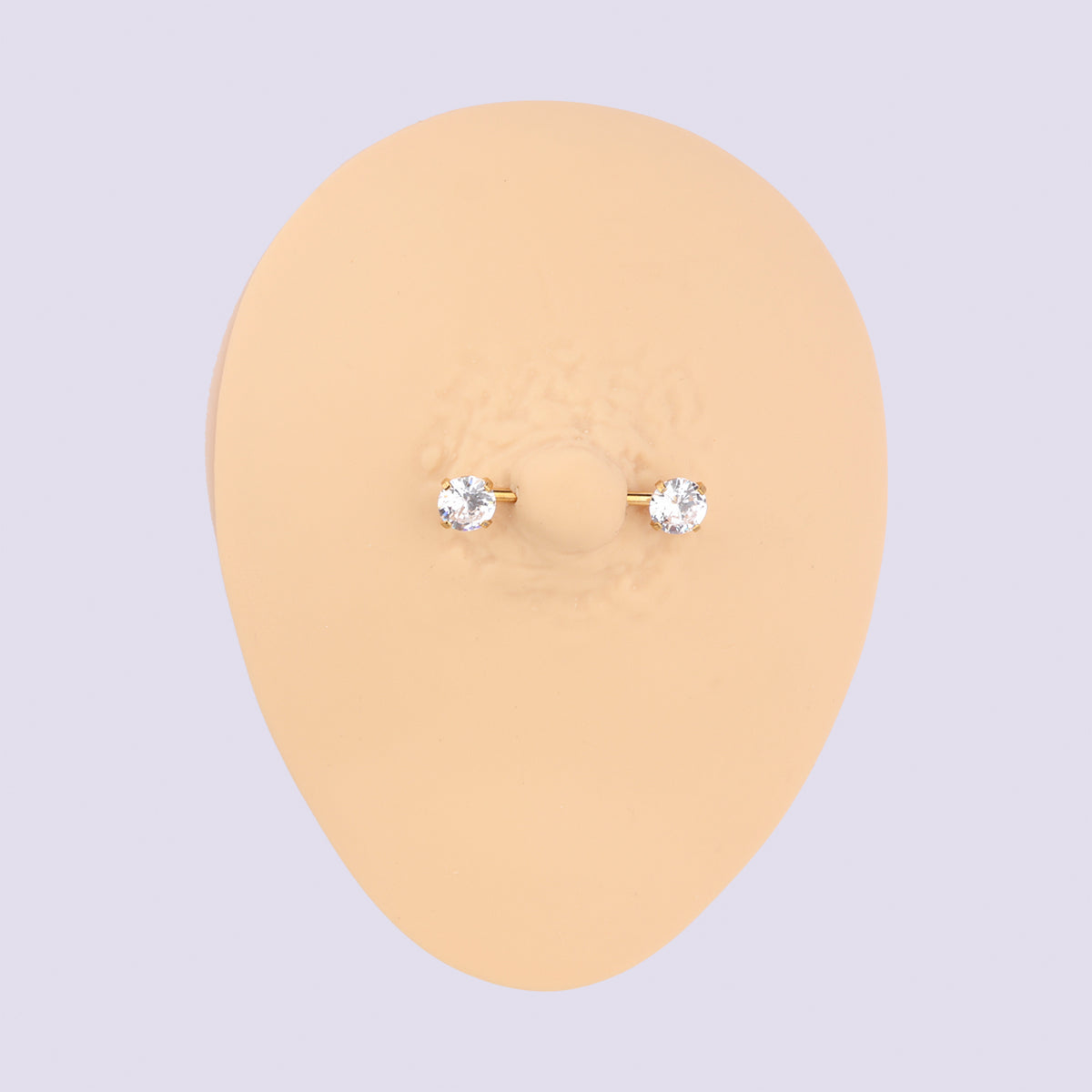 Basic Gem Nipple Rings - Stainless Steel - Oumo Jewelry