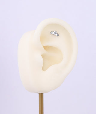 Titanium Gem Curved Flatback Stud - OumoJewelry