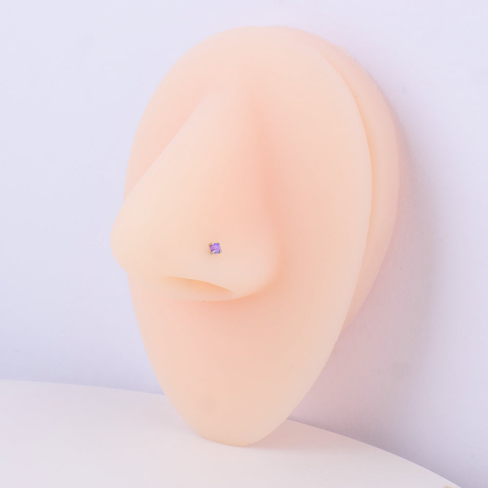 Fantasy Opal Nose Stud - Stainless Steel - Nostril - Oumo Jewelry