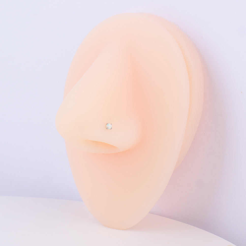 Fantasy Opal Nose Stud - Stainless Steel - Nostril - Oumo Jewelry