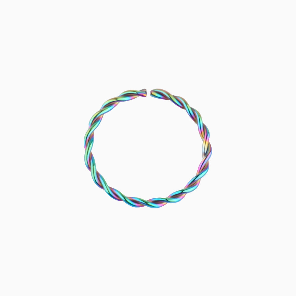 Twisted Nose Hoop - Stainless Steel - Septum - Oumo Jewelry