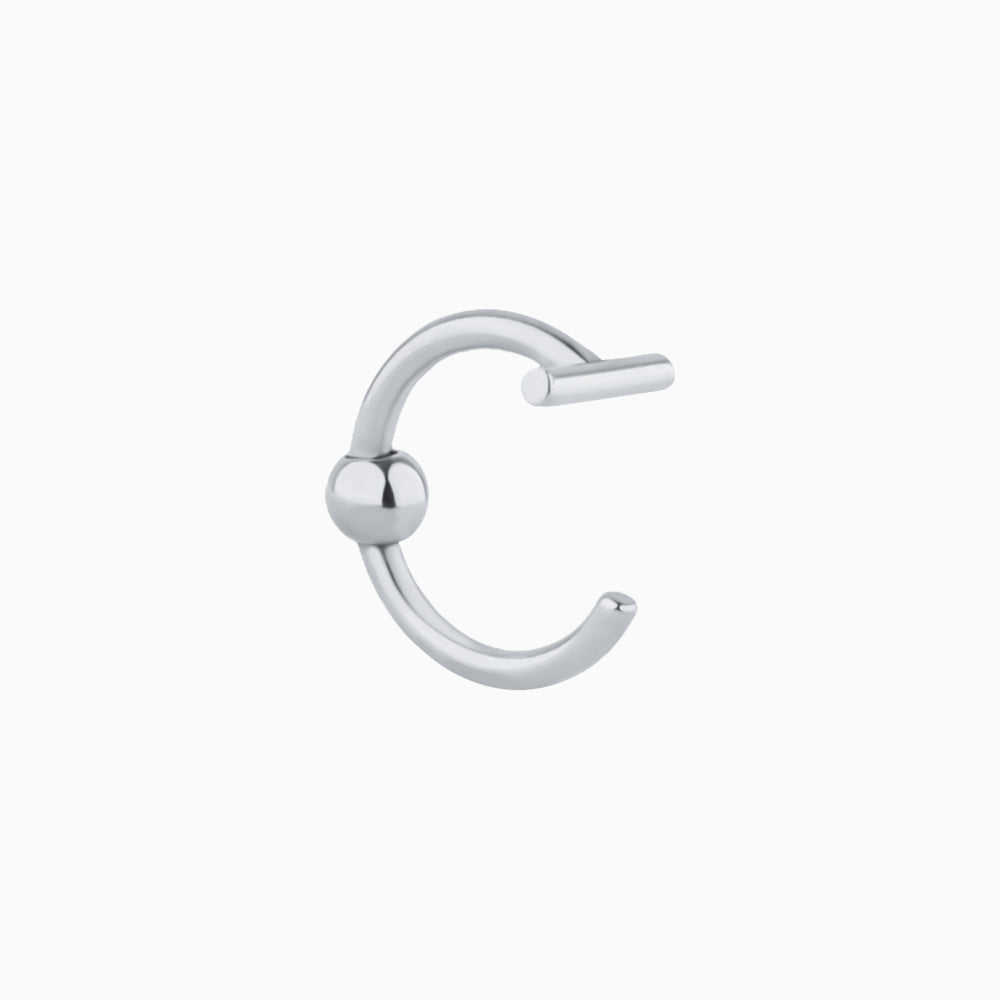 T Shape Bead Nose Hoop - OhmoJewelry