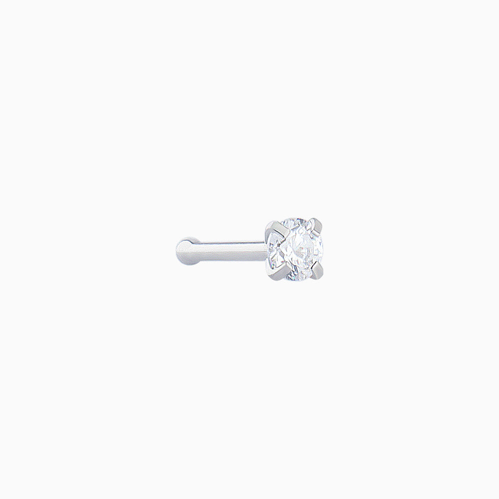 Basic Gem Nose Stud - Stainless Steel - Nostril - Oumo Jewelry
