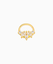 Delicate Leaf Clicker Hoop - Stainless Steel - Daith, Septum - Oumo Jewelry