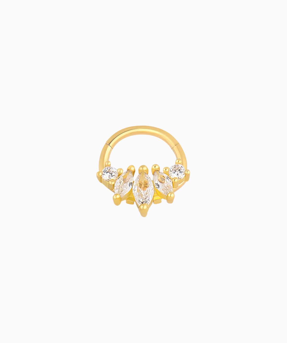 Delicate Leaf Clicker Hoop - Stainless Steel - Daith, Septum - Oumo Jewelry