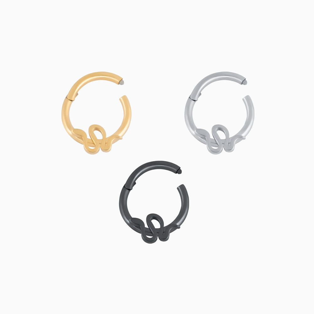 Sexy Snake Clicker Hoop - Stainless Steel - Daith, Septum - Oumo Jewelry
