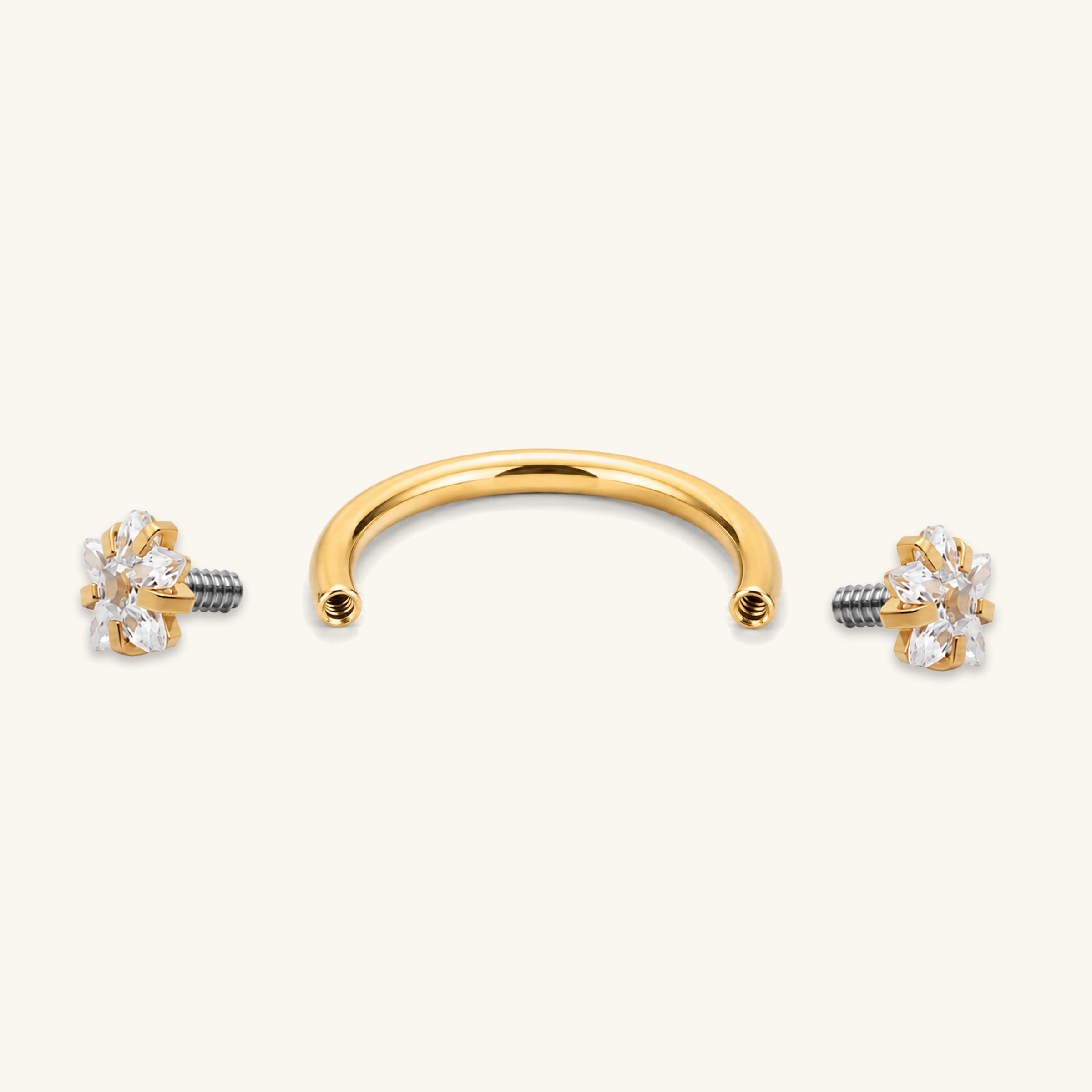 Titanium Stars Horseshoe Ring