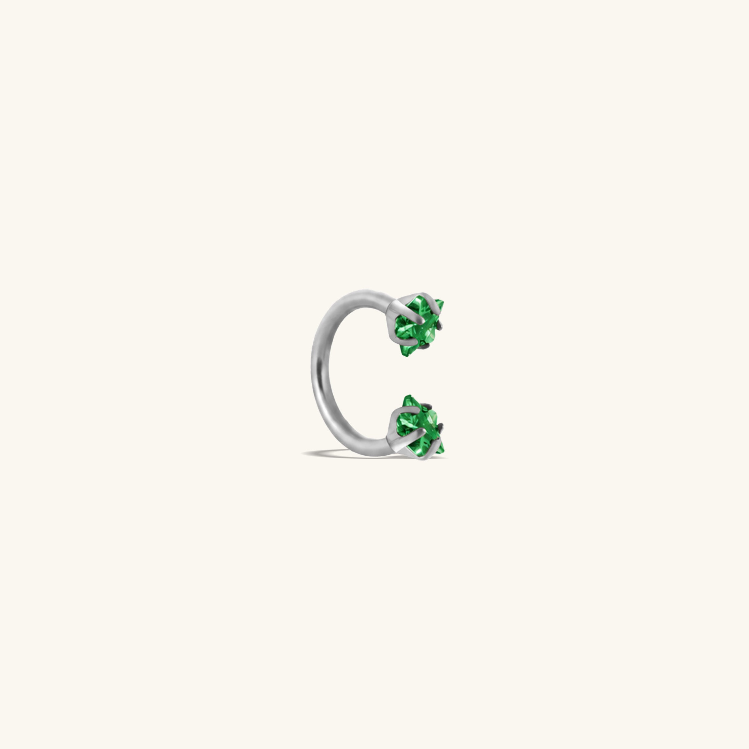Titanium Stars Horseshoe Ring