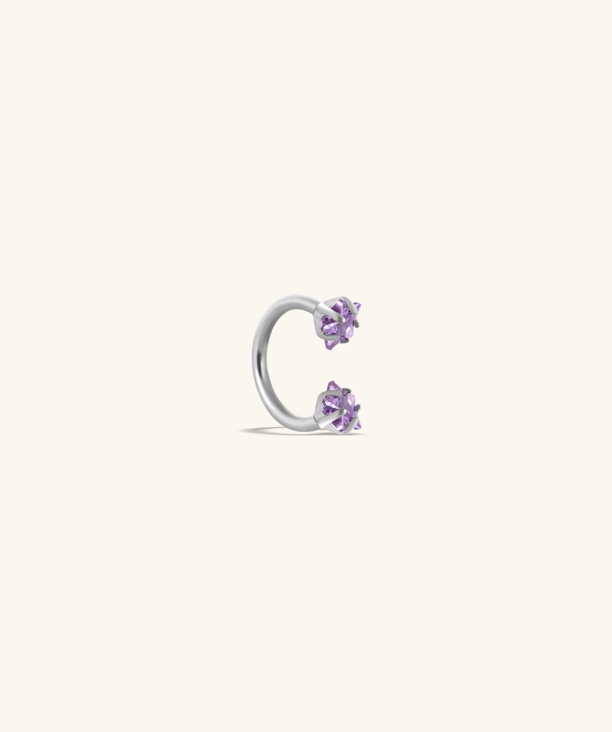 Titanium Stars Horseshoe Ring - Titanium - Upper Lobe, Helix, Forward Helix - Oumo Jewelry