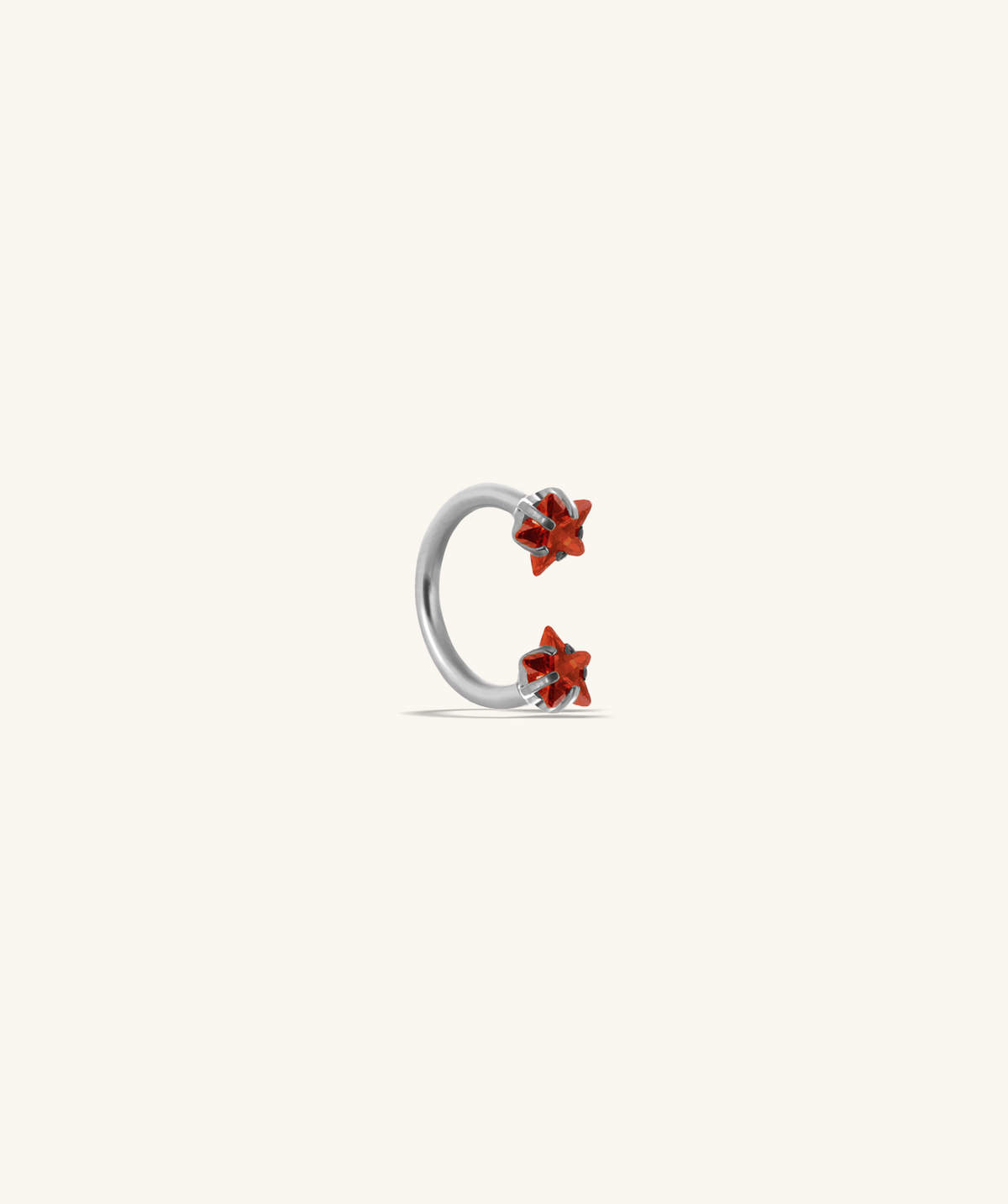 Titanium Stars Horseshoe Ring - Titanium - Upper Lobe, Helix, Forward Helix - Oumo Jewelry