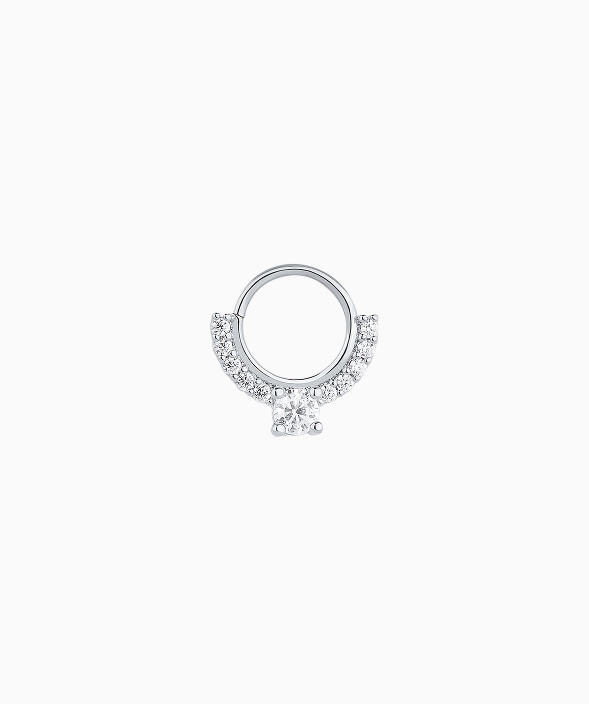 Sparkling Gemstone Seamless Ring - Stainless Steel - Septum - Oumo Jewelry