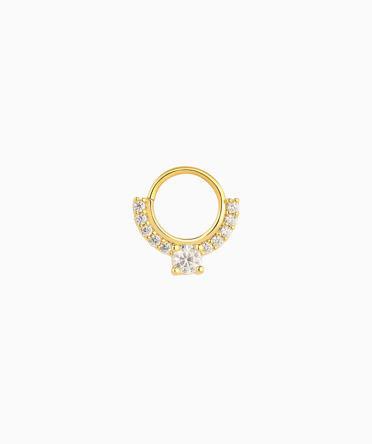 Sparkling Gemstone Seamless Ring - Stainless Steel - Septum - Oumo Jewelry