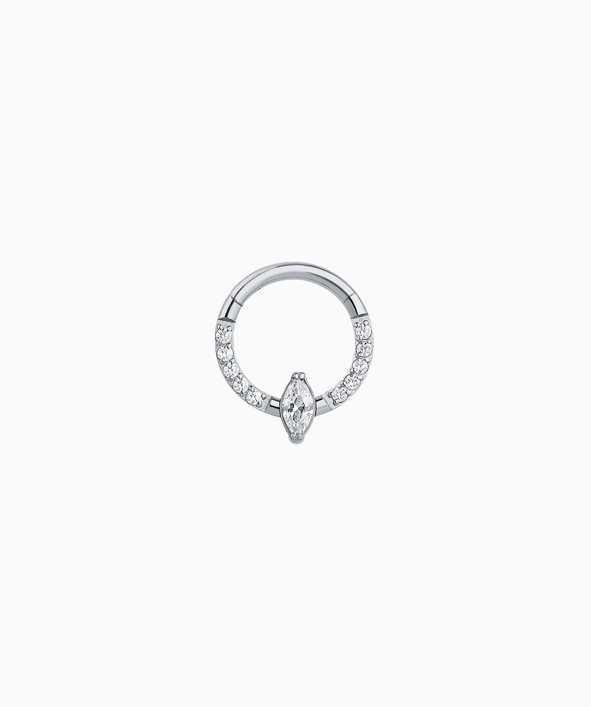 Titanium Marquise Clicker Hoop - Titanium - Daith, Septum - Oumo Jewelry