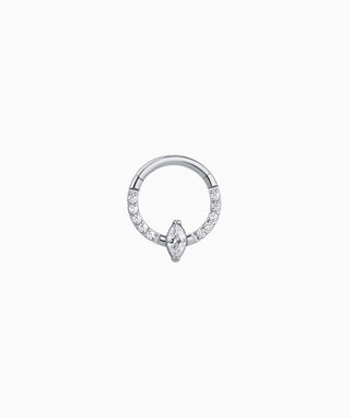 Titanium Marquise Clicker Hoop - OumoJewelry