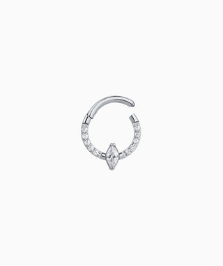 Titanium Marquise Clicker Hoop - OumoJewelry