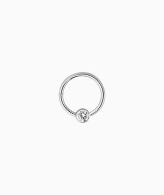 Titanium Basic Gemstone Clicker Hoop - OumoJewelry