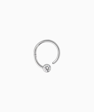 Titanium Basic Gemstone Clicker Hoop - OumoJewelry