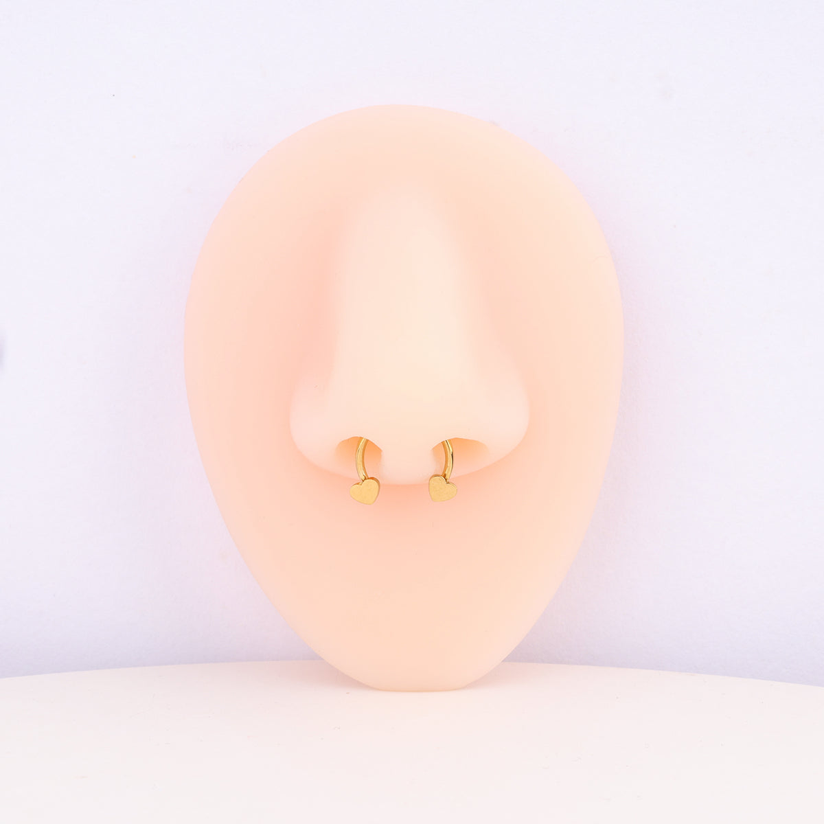 Heart Nose Hoop - Stainless Steel - Daith, Nostril, Septum - Oumo Jewelry