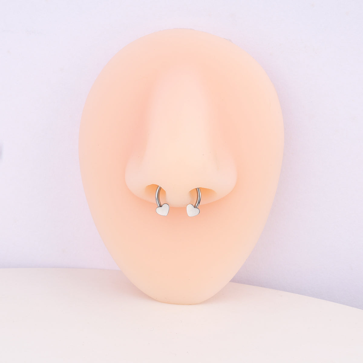 Heart Nose Hoop - Stainless Steel - Daith, Nostril, Septum - Oumo Jewelry
