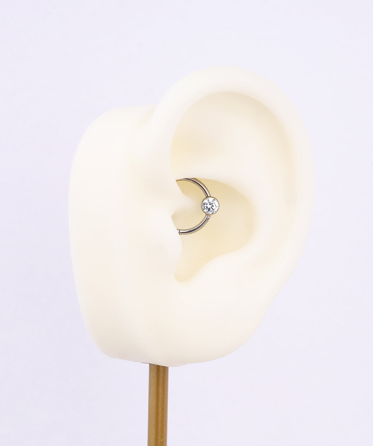 Titanium Basic Gemstone Clicker Hoop - Titanium - Daith, Septum - Oumo Jewelry