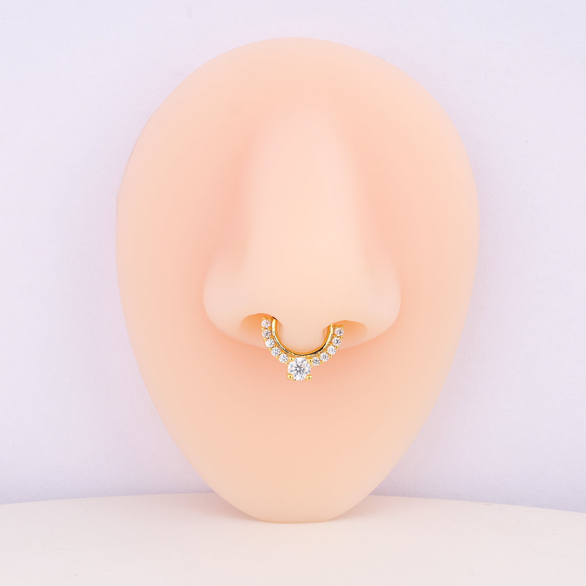 Sparkling Gemstone Seamless Ring - Stainless Steel - Septum - Oumo Jewelry