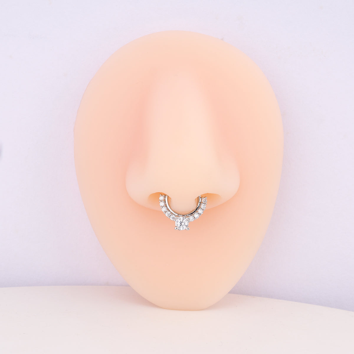 Sparkling Gemstone Seamless Ring - Stainless Steel - Septum - Oumo Jewelry