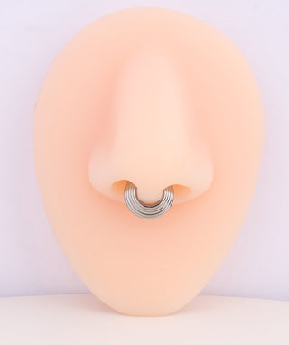 Titanium Five Circles Clicker Hoop - OumoJewelry