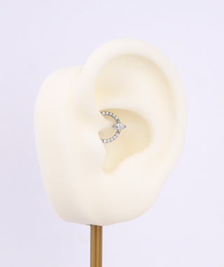 Titanium Marquise Clicker Hoop - OumoJewelry