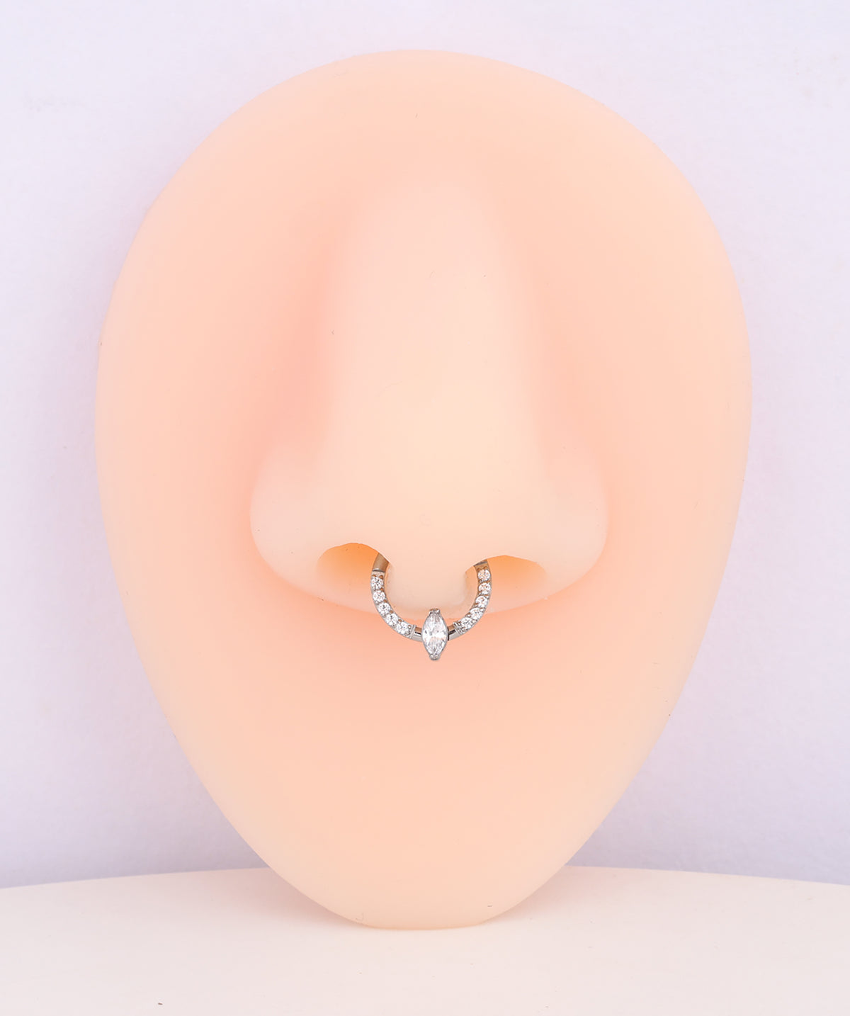 Titanium Marquise Clicker Hoop - Titanium - Daith, Septum - Oumo Jewelry