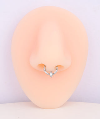 Titanium Marquise Clicker Hoop - OumoJewelry