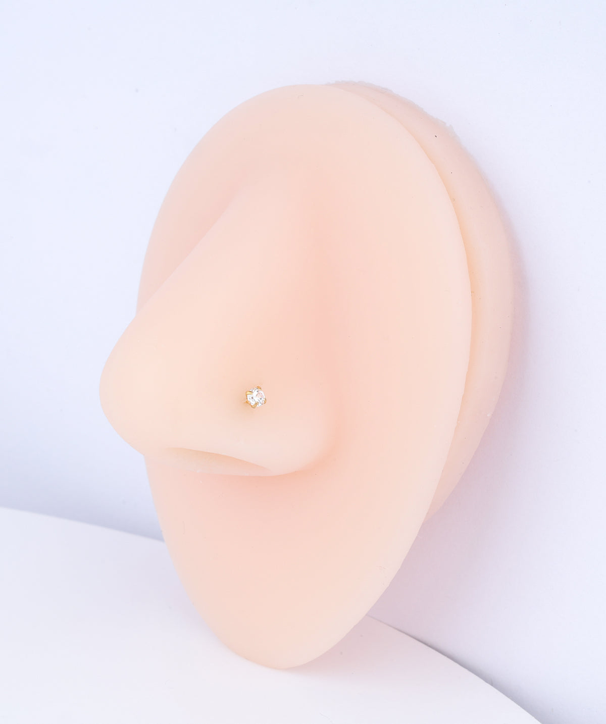 Basic Gemstone Nose Stud - Stainless Steel - Nostril - Oumo Jewelry