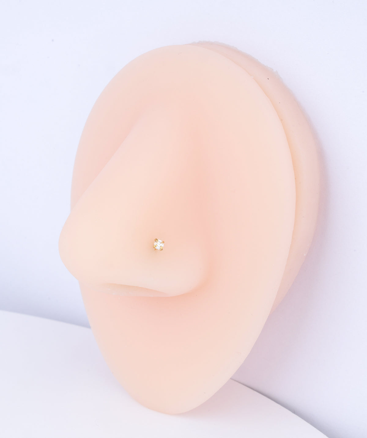 Basic Gemstone Nose Stud - Stainless Steel - Nostril - Oumo Jewelry